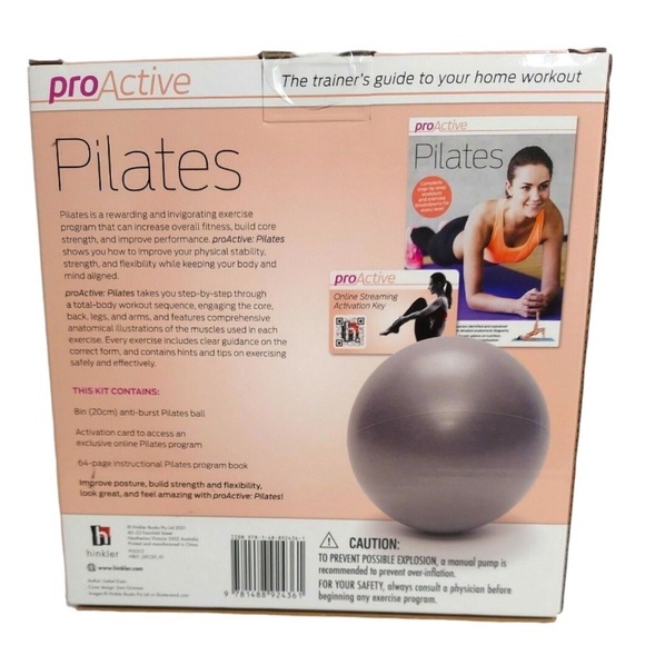 NIB ProActive Pilates Exercise Complete kit-Workout Book 8" Ball & Digital Video - Picture 3 of 6